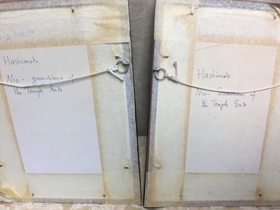 Lot 353 - Japanese woodcut print on crepe paper, together with two further prints