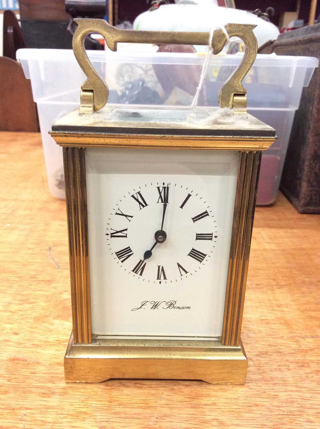 Lot 616 - J.W. Benson brass cased carriage clock