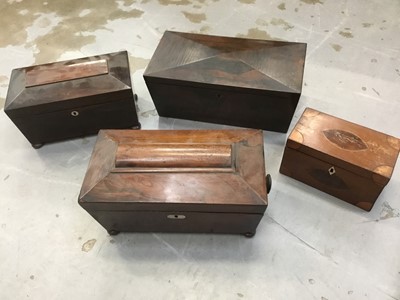 Lot 359 - Group of four Georgian tea caddies