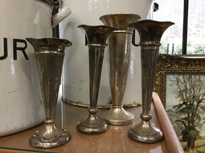 Lot 463 - Group of four silver spill vases