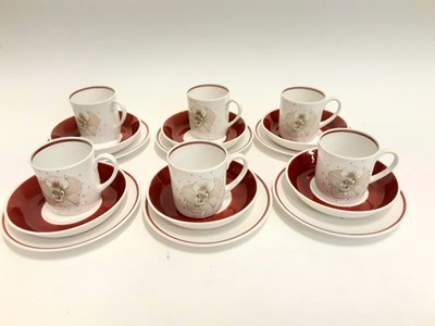 Lot 398 - Susie Cooper coffee set comprising six coffee cups, six saucers and six plates