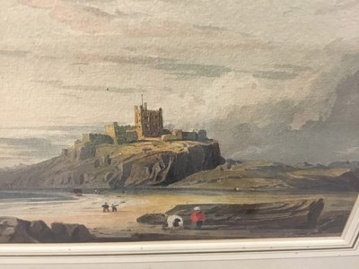 Lot 1287 - John Varley (1778-1842) watercolour, Bamborough Castle, signed, 16.5cm x 26.5cm