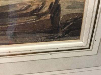 Lot 1287 - John Varley (1778-1842) watercolour, Bamborough Castle, signed, 16.5cm x 26.5cm