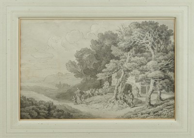 Lot 1291 - John White Abbott (1763-1851) sepia watercolour landscape, dated March 1832