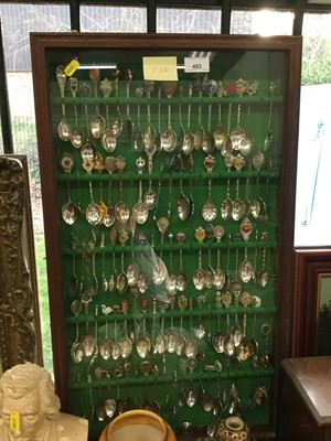 Lot 493 - Souvenir spoon collection in glazed cabinet