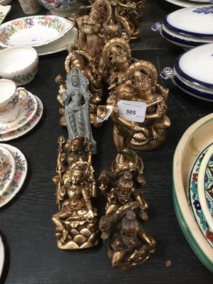 Lot 505 - Group of Indian and other Eastern figures of God and Goddesses (qty)