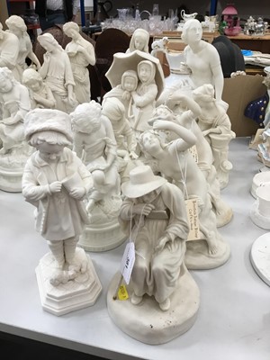 Lot 381 - Collection Victorian Parian figures including classical subjects (10)