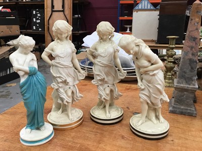 Lot 384 - Three Victorian Worcester figures and another figure - classical maidens