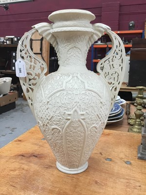 Lot 386 - Victorian Copeland Parian Islamic influence vase 45cm