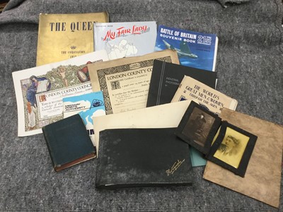 Lot 244 - Group of mixed ephemera to include photographs, coronation book and other items (qty)