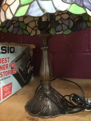 Lot 408 - Two Tiffany style table lamps