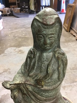 Lot 410 - Chinese bronze figure mounted as a table lamp