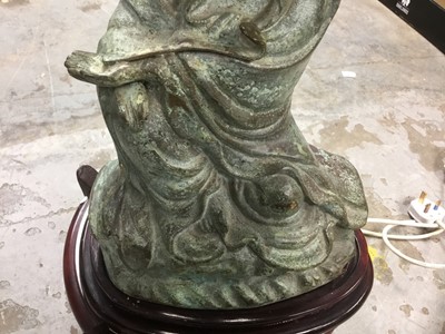 Lot 410 - Chinese bronze figure mounted as a table lamp