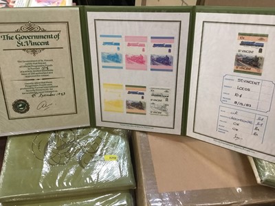 Lot 574 - Stamps - to include 10 x The Government of St. Vincent Official Progressive Proof sets, books of stamps, albums of PHQ cards, sheets of stamps and ephemera