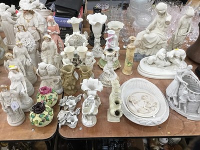 Lot 436 - Collection of Victorian Parian porcelain figures and ornaments (32)