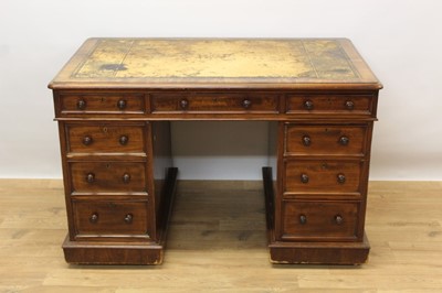 Lot 1384 - Victorian mahogany twin pedestal desk