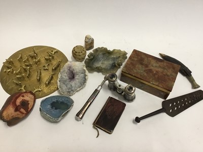 Lot 558 - Negretti & Zambra opera glasses, unusual Victorian tool signed Buck, geological specimens and sundry items