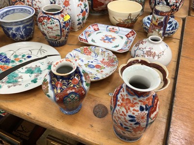 Lot 596 - Collection of Japanese ceramics, 19th century and later, including Imari vases, bowls, etc