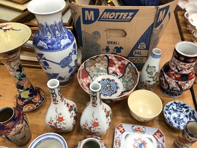 Lot 596 - Collection of Japanese ceramics, 19th century and later, including Imari vases, bowls, etc