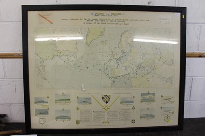 Lot 878 - Second World War period map- 'Dunkirk to Berlin June 1940 - July 1945, Journeys Undertaken by The Rt. Honble. Winston S. Churchill O.M., C.H., F.R.S