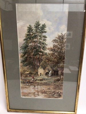 Lot 565 - James Matthews watercolour - a country cottage, together with five further watercolours