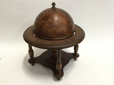 Lot 569 - Novelty ice bucket in the form of a table globe, 36cm high