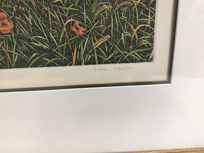 Lot 579 - Graham Evernden (born 1947) etching, aquatint in glazed frame - 'Church Bells' signed and numbered, together with a pastel by Peggy Pountain of the River Stour at Flatford.