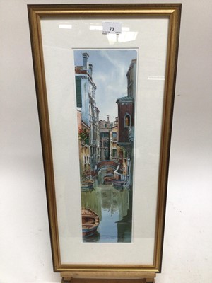 Lot 73 - Saverio De Bello (b.1951), watercolour - Venetian Canal