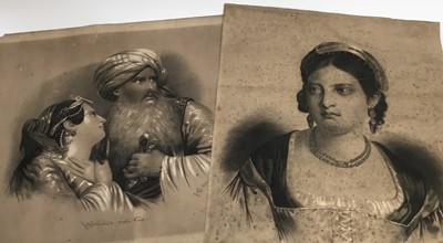 Lot 253 - Pair of 19th century charcoal portraits, signed indistinctly