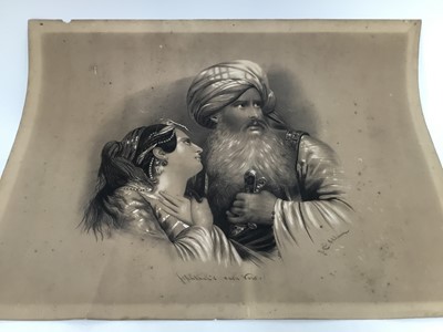 Lot 253 - Pair of 19th century charcoal portraits, signed indistinctly