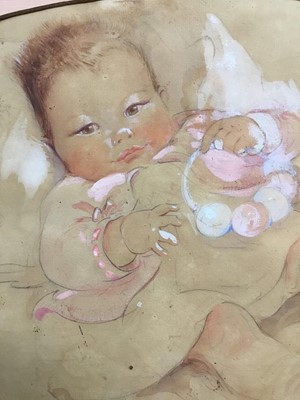 Lot 123 - Eileen Alice Soper (1905-90), watercolour of a baby, 1934 and signed