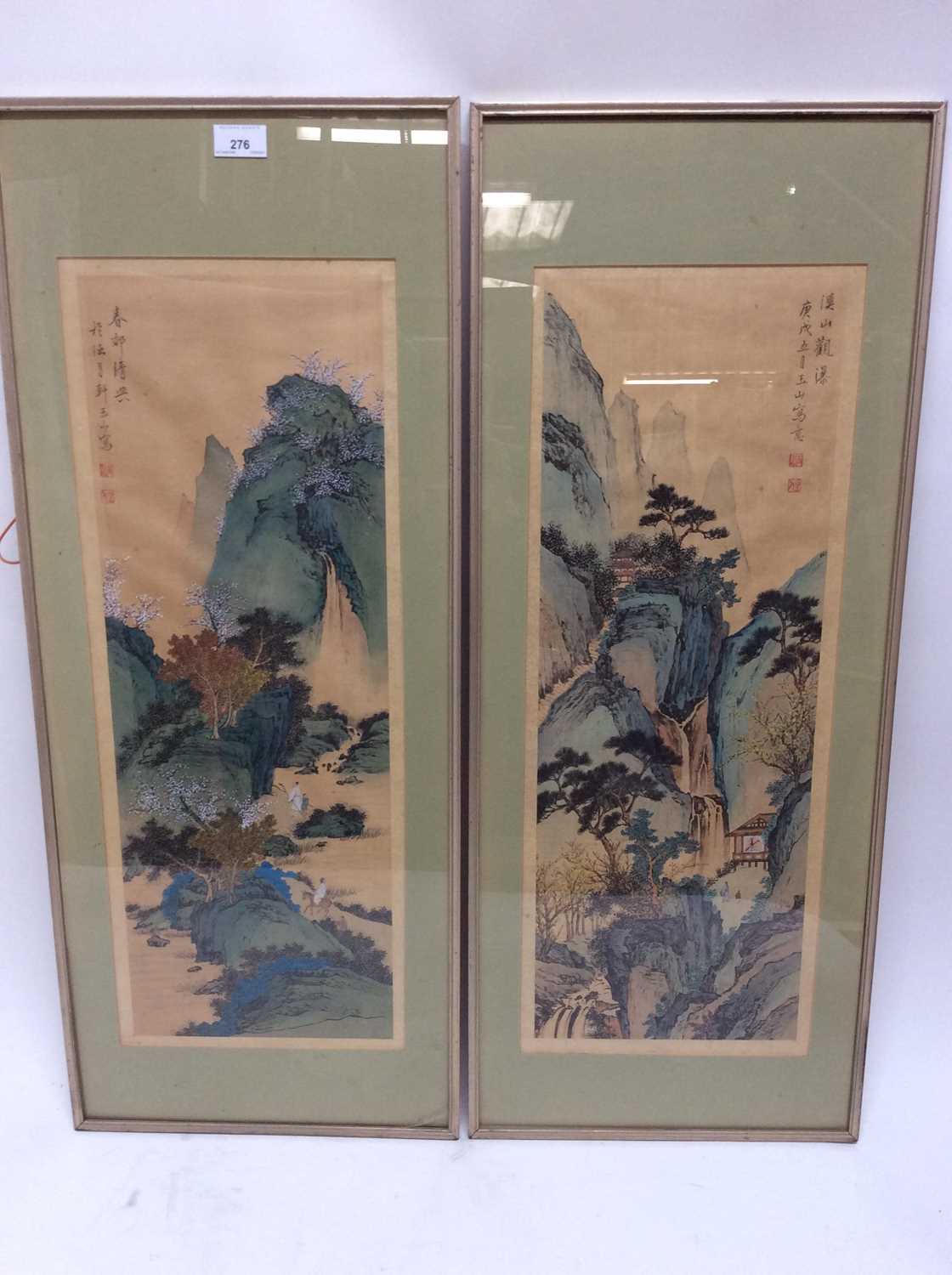 Lot 276 - Four Chinese watercolours of landscapes