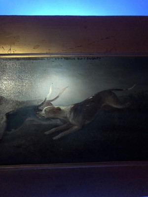 Lot 1013 - Edward Smythe - three oil sketches of hounds
