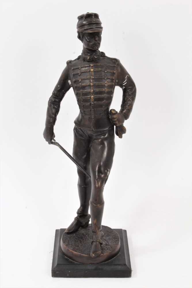 Lot 86 - Continental bronze figure of a French soldier