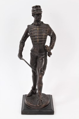 Lot 767 - Continental bronze figure of a French soldier