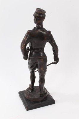 Lot 767 - Continental bronze figure of a French soldier