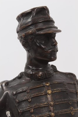 Lot 129 - Continental bronze figure of a French soldier