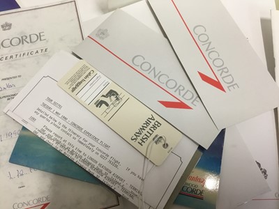 Lot 240 - Collection of ephemera from a Concord flight