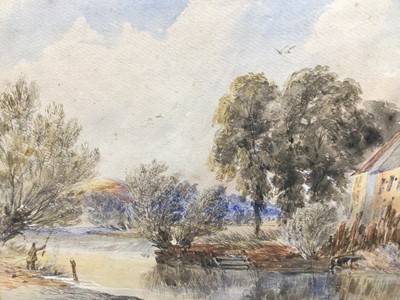 Lot 193 - George Arthur Fripp (1813-1896), watercolour, Fishing near Streatley