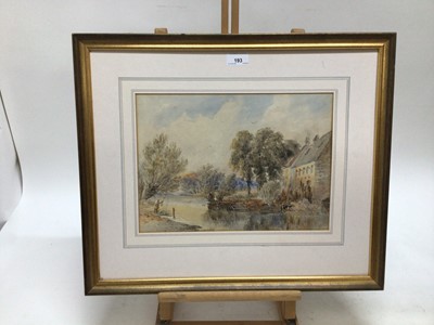 Lot 193 - George Arthur Fripp (1813-1896), watercolour, Fishing near Streatley