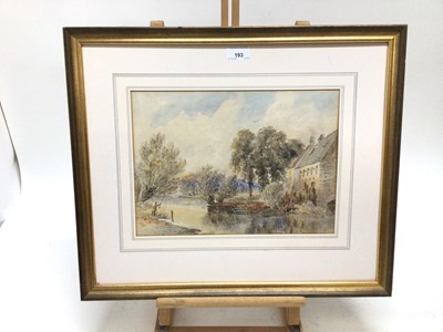 Lot 193 - George Arthur Fripp (1813-1896), watercolour, Fishing near Streatley