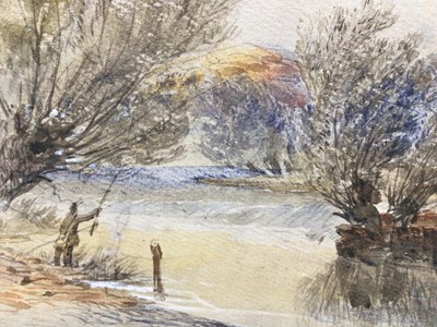 Lot 193 - George Arthur Fripp (1813-1896), watercolour, Fishing near Streatley