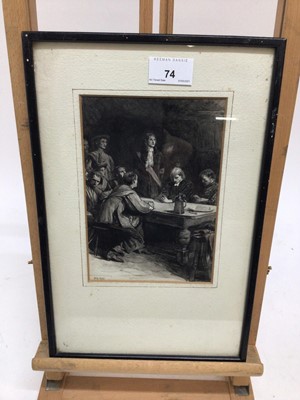 Lot 74 - Mary L Gow (1851-1925) original illustration to Scott's Old Mortality