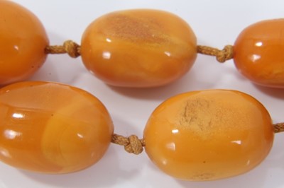 Lot 508 - Old butterscotch amber bead necklace