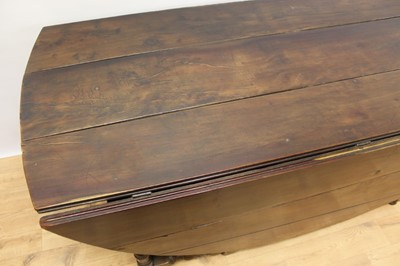 Lot 1449 - Rare 17th/18th century yew wood drop leaf dining table