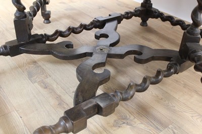 Lot 1449 - Rare 17th/18th century yew wood drop leaf dining table