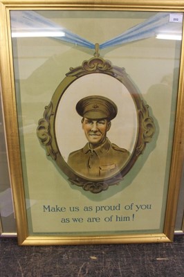 Lot 880 - First World War Recruitment poster 'Make us as proud of you as we are of him' published by The Parliamentary Recruiting Committee no.119, printed by David Allen & Sons Ltd