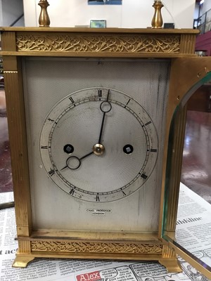 Lot 600 - Fine quality late 19th/early 20th century Charles Frodsham mantel clock with eight day, twin fusee movement and engraved lever escapement, striking on a bell, backplate signed W & H Sch. Silvered e...