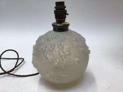 Lot 1118 - Lalique glass lamp of globular form