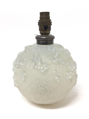 Lot 1135 - Lalique glass lamp of globular form